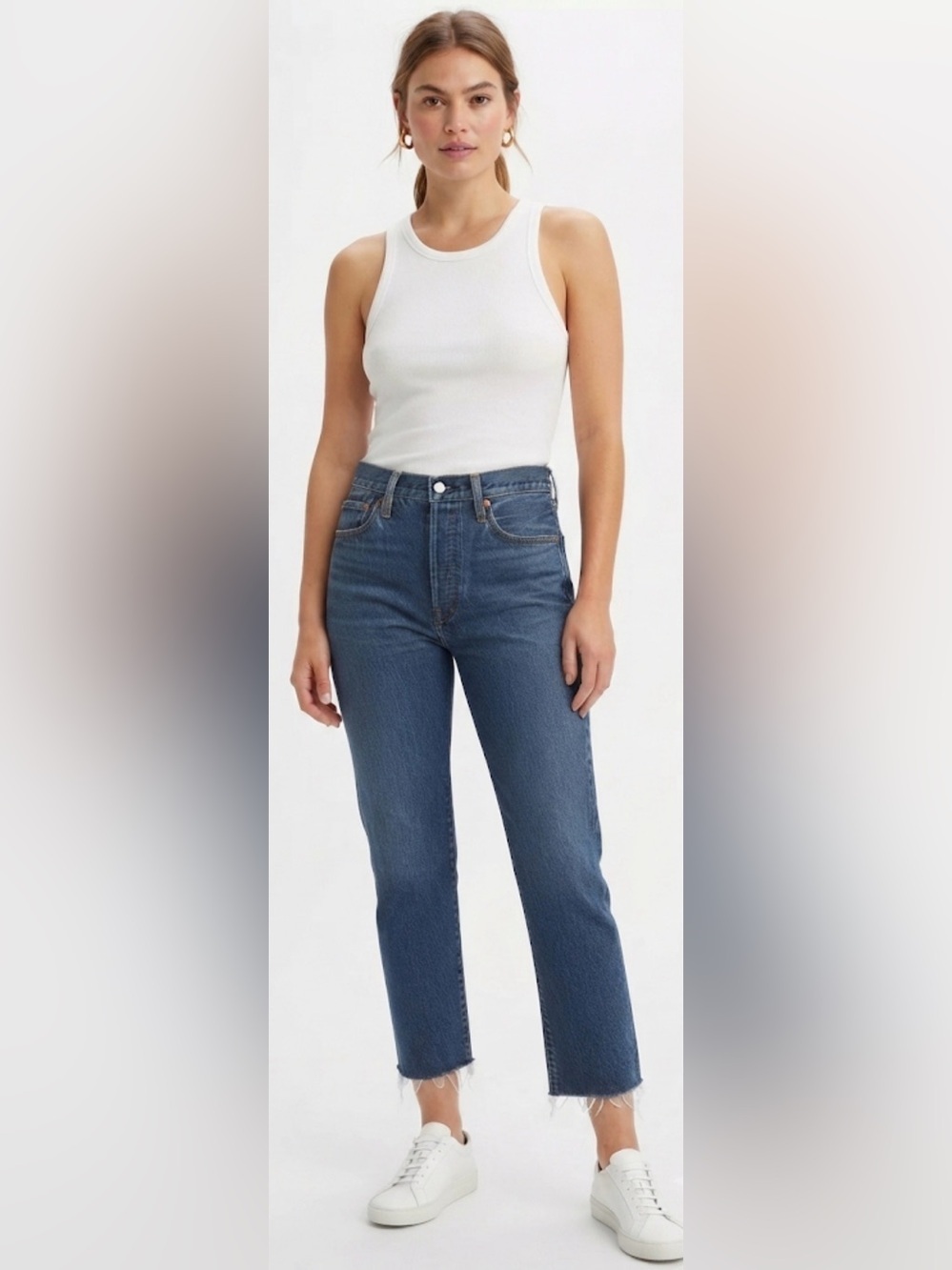 Levi's Premium Wedgie Straight Jeans - Raw Hem
